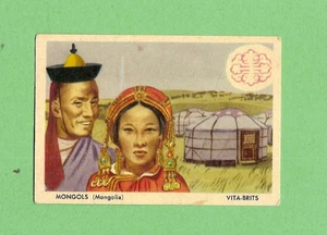 #D368. 1958 NABISCO STRANGE PEOPLES OF THE WORLD CARD #9 MONGOLS, MONGOLIA - Picture 1 of 2