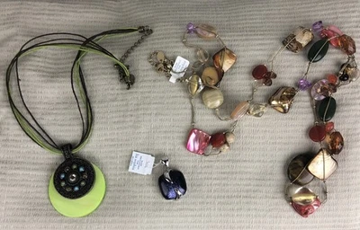 Lot 3 Lia Sophia Brand Necklaces Pendant New Purple Medallion Beads Beaded Cute - Image 1 of 4