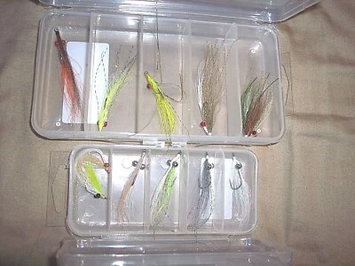 12 señuelos de pesca profundos Minnow lubina mosca surtido señuelo de pesca con mosca pez hueso mosca  Foto 1 de 4