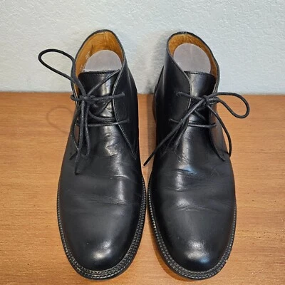 Woman's Banana Republic Black Leather Lace Up Booties Shoe Size 9.5 - Imagem 1 de 4