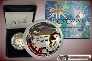 2010 $1 "Australian Antarctic Territory Series" - 'Husky' - Bild 1 von 3