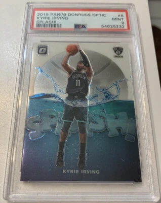 2019 Donruss Optic #8 •Splash!• Kyrie Irving PSA 9 MNT Brooklyn Nets (Insert) SP - Image 1 of 2
