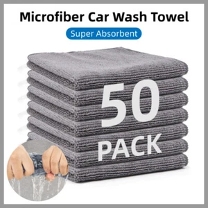 50pcs Microfibre Cleaning Cloths Household Car Dusting Wipes Reusable Soft Towel - Picture 1 of 13