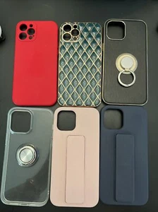 Lot de 6 coques iPhone 11 et 12 Pro Max avec bagues - Photo 1 sur 3