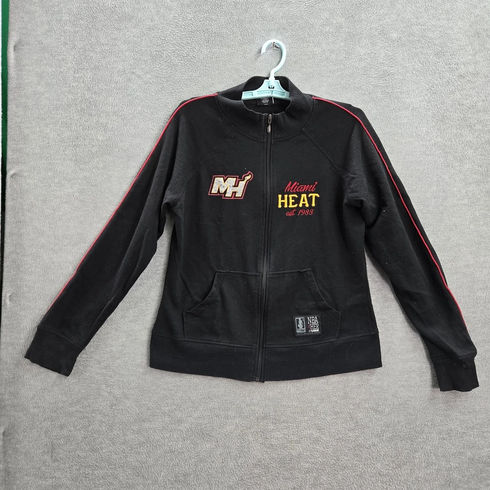 Miami Heat Junior Jacket XL Black Embroidery NBA 4HER By UNK - Image 1 of 4