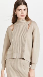 SIMKHAI Yvette Recycled Turtleneck Sweater Beige size L - Picture 1 of 4