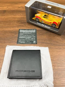 Porsche Coin Case Cowhide Novelty Limited Black RS Spyder 1/43 minicar - Picture 1 of 6