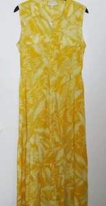 Warehouse Hidden Parrot Shirt Dress yellow tropical midi Size 10 New Tags BNWT - Picture 1 of 3