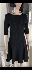 ✨ AMANDA WAKELY Black Fitted Dress Sz UK10 - Picture 1 of 19