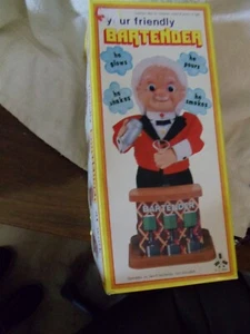 New Vintage Wind Up Toy Bartender Battery Operated Two D Battery Not Included - Picture 1 of 8