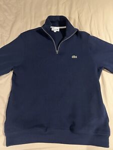 Lacoste half zip logo sweatshirt navy