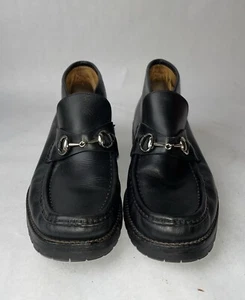 GUCCI chukka boots Black leather 114 0067 Size 9 - Picture 1 of 9