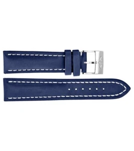 Correa de reloj Breitling 101X 24 mm de cuero azul de 7" para modelos Breitling de entrada de 24 mm - Imagen 1 de 1