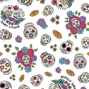 Riley Blake Designs - Amor Eterno - Skulls - 100% cotton fabric - RBC11811W - Picture 1 of 2