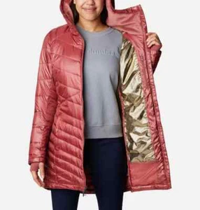 Columbia Women's Joy Peak Hoded Jacket Omni-Heat Gold Infinity SZ Small Beetroot - Picture 1 of 8