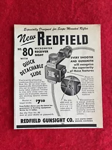 Pubblicità stampa vintage 1954 Redfield Gunsight Co. n. Mirino ricevitore 80 micrometri - Foto 1 di 7