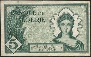 Algérie - billet de 5 francs 16-11-1942 ! P#91 - Imagen 1 de 2