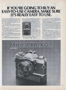 Minolta XG7 1977 anuncio impreso "Easy Does It" - Imagen 1 de 7