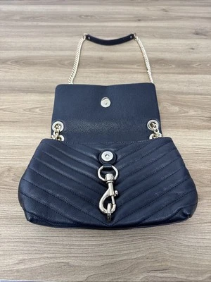 Bolso de Hombro Rebecca Minkoff Negro Cuero Tono Dorado Hardware Cadena Foto 1 de 4