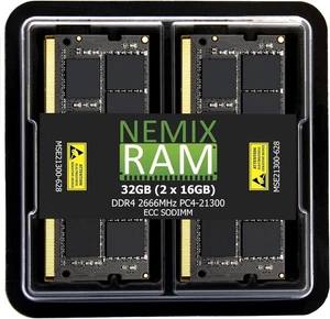 NEMIX Ram 32GB 16GB Pair DDR4 2666MHZ 2Rx8 CL19 260-PIN ECC SODIMM For Synology - Picture 1 of 1