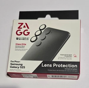 NOWY ZAGG Glass Elite Lens Protector ALUMINIUM CZARNY do Samsung Galaxy S25 - Zdjęcie 1 z 9