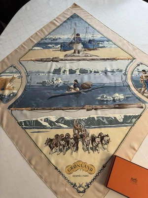 Hermès 90 Carre Gronland Silk Scarf VERY RARE - Image 1 of 4