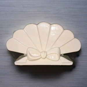 Centrotavola vintage Abingdon USA ceramica art deco bianco ventaglio arco fioriera - Foto 1 di 7