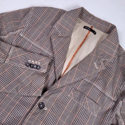 Blazer Marc Ecko corte y costura para hombre XL gris a cuadros algodón malla forrado abrigo deportivo Foto 1 de 4