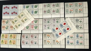 Canada 1964-1966 Coats-of-Arms #417-429a MNH LR Plate Blocks of 4 Full set CV$27 - Bild 1 von 1