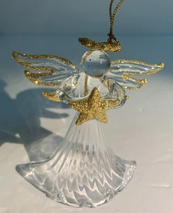 Bronners CHRISTmas Wonderland, gesponnener Glas Engel mit Stern Ornament - Bild 1 von 10