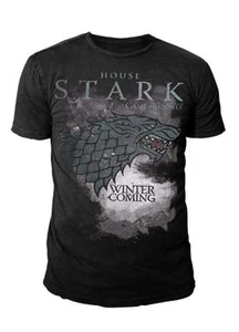 Game of Thrones - Logo Men's T-Shirt - House Stark (Black) (S-L) - Picture 1 of 1