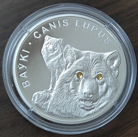 Belarus Wolves  20 rubles 2007 Silver coin Cover