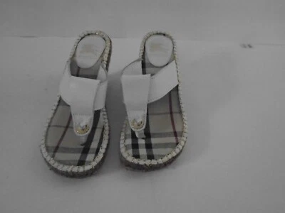 Sandalia de cuña alpargata de cuero blanco Burberry talla 37 Foto 1 de 4