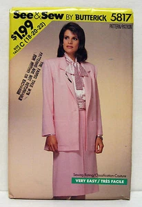 Butterick See & Sew Misses Petite Jacket And Skirt Size:C/18-20-22 Pattern# 5817 - Picture 1 of 2