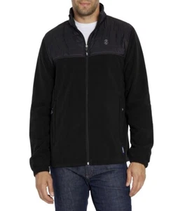 NWT IZOD Men's Fleece Jacket With Nylon Trim Black XL New !!! - Picture 1 of 6