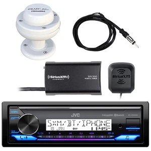 JVC KD-X38MBS Single-DIN Marine Bluetooth Receiver, Satellite Vehicle Tuner Kit - Picture 1 of 6