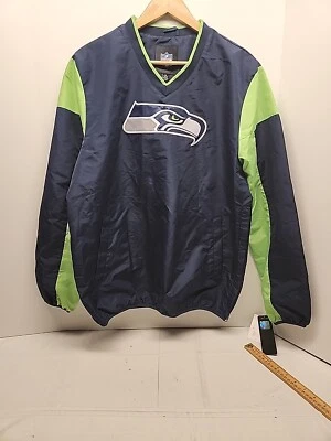 Seattle Seahawks NFL одежда пуловер v-образным вырезом ветровка унисекс W карманы новый с Ярлыками - Изображение 1 из 4