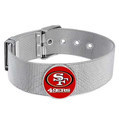 San Francisco 49ers Mens Womens Silver Adjustable Bracelet w Gift Pkg D6 Cover