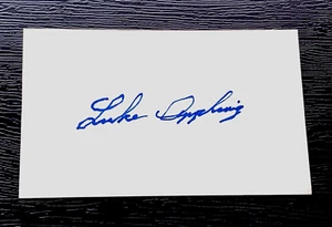 LUKE APPLING HOF WHITE SOX SIGNED AUTOGRAPHED INDEX CARD 3x5 JSA AUCTION LOA - Picture 1 of 2