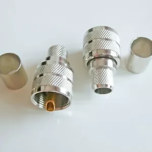 5X UHF male PL259 crimp RG8 RG213 RG165 LMR400 7D-FB cable RF Connector - Picture 1 of 2