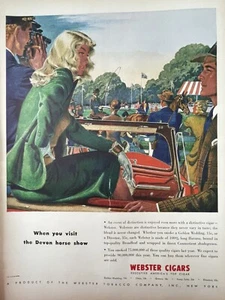 Anuncio impreso de cigarros Webster 1947 vintage When You Visit The Devin Horse Show. - Imagen 1 de 1