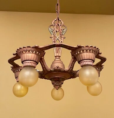 Lámpara de araña renacimiento romántico vintage de los años 20. ¡Cableado nuevo! Foto 1 de 4