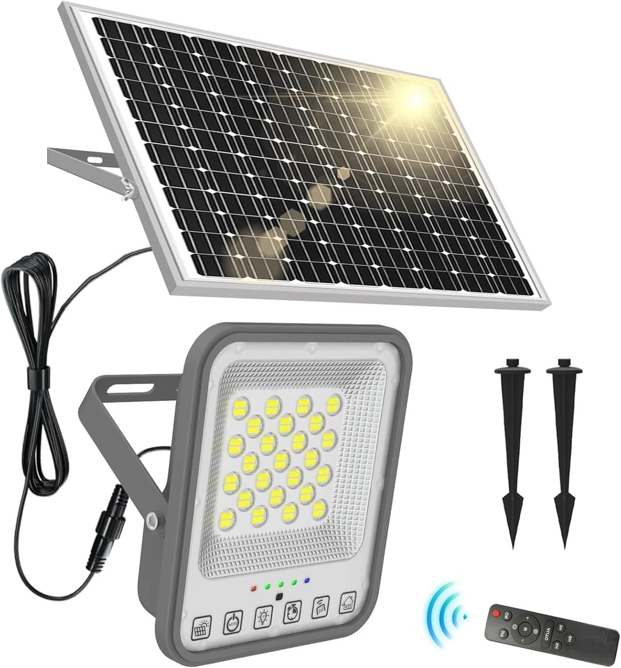 200 W Solar Light Outdoor Waterproof 2 in1 Solar Flood Light Dusk to Dawn 20k LM - Image 1 of 4