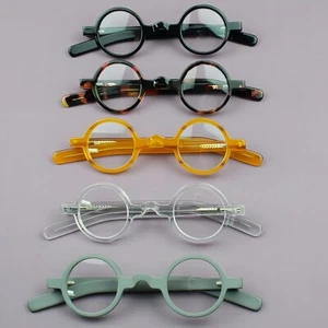 Small Round Acetate Reading Eyeglasses Frames Hand Made Glasses Retro Men Women - Picture 1 of 46