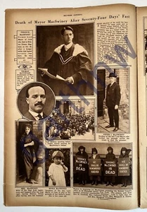 TERENCE MACSWINEY 1920 SCIOPERO DELLA FAME MORTE DIPINTO SUGHERO IRLANDA SINDACO FAMIGLIA - Foto 1 di 2