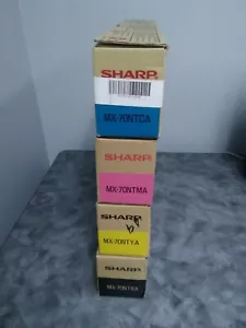 New Genuine Set Sharp MX-70NTBA MX-70NTMA MX-70NTYA MX-70NTCA Toners Cartridge - Picture 1 of 4