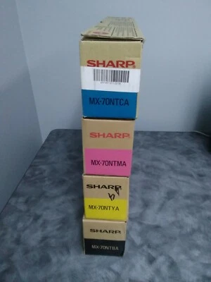 New  Genuine Set Sharp MX-70NTBA MX-70NTMA MX-70NTYA MX-70NTCA Toners Cartridge - Image 1 of 4