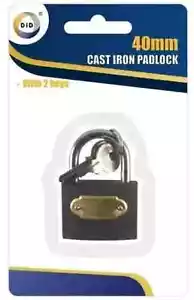 Padlock And Keys Heavy Duty Cast Iron Lock 40mm Cheapest UK Stock Fast Shipment - Picture 1 of 1