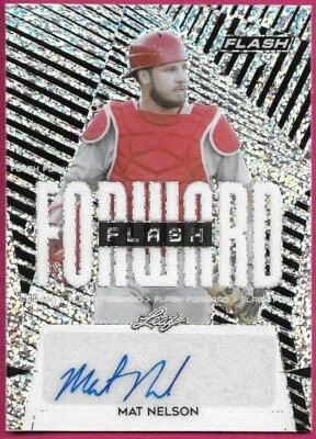 2021 Leaf Flash Baseball MAT NELSON #FF-MN1 Flash Forward Silver Autograph - Image 1 of 2