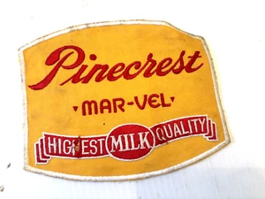 RARE VINTAGE JACKET PATCH - PINECREST MAR-VEL HIGHEST QUALITY MILK - DAIRY PROP - Picture 1 of 8